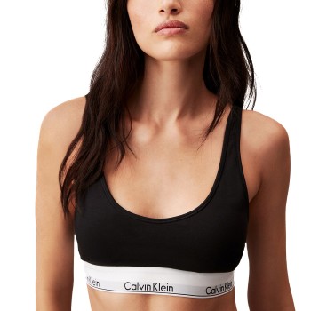 Se Calvin Klein Bh Modern Cotton Lightly Lined Bralette Sort X-Large Dame ved Timarco