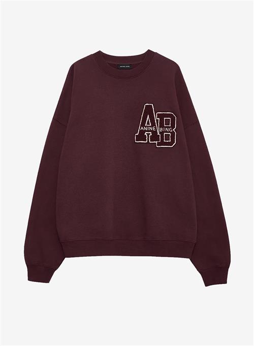 Anine Bing Miles Sweatshirt Letterman Dark Burgundy