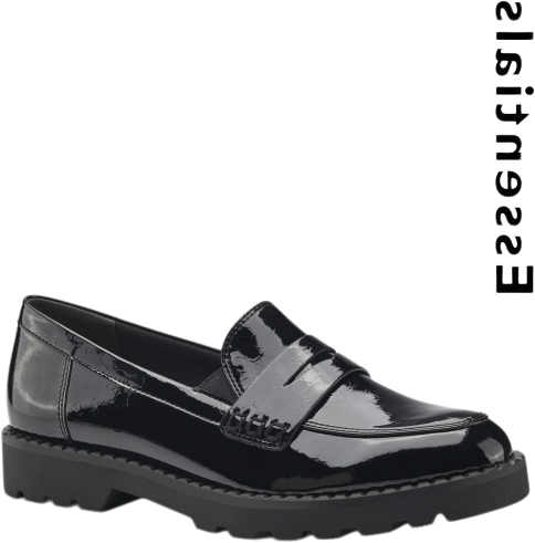 Tamaris 124312-41 Kvinde Black Patent Structure Loafers Str 42 - hos Magasin