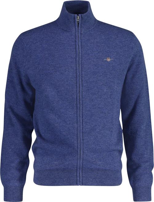 Gant Extrafine Lambswool ZIP Cardigan Mand Stone Blue Melange Cardigans Str S - hos Magasin