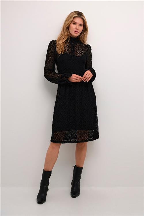 Cream Crtamara Lace Dress Kvinde Pitch Black Midi Kjoler Str S - hos Magasin