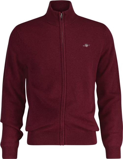 Se Gant Extrafine Lambswool ZIP Cardigan Mand Wine Red Cardigans Str L - hos Magasin ved Magasin