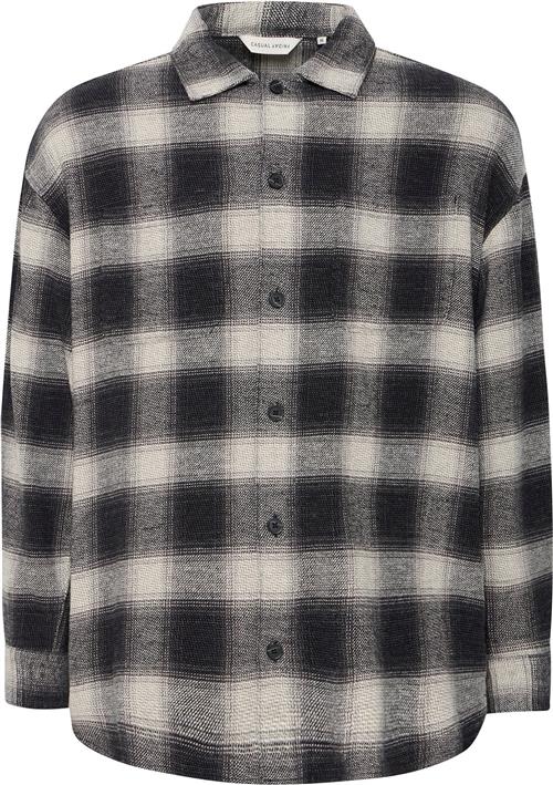 Casual Friday Cfaugusto Checked Overshirt Mand Pewter Mix Cardigans Relaxed Fit Str L - hos Magasin