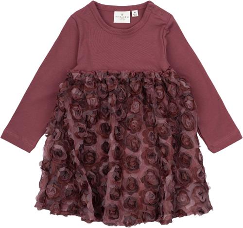 The New Tnsmirabell Hollie L_S Dress Str 74 cm Piger - Crushed Berry Kjoler hos Magasin