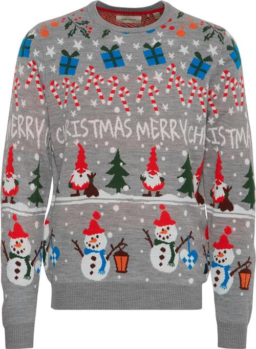 Se Blend Christmas Pullover Mand Stone Mix Sweatshirts Str XL - hos Magasin ved Magasin