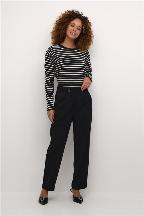 Kaffe Kamerle Button Pants 7/8 Kvinde Black Deep Bukser Str 46 - hos Magasin