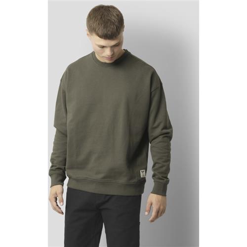 Se Fat Moose Nelson Organic Crew Mand Beetle Green Sweatshirts Str XL - hos Magasin ved Magasin