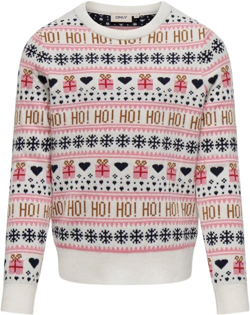 ONLY Kogxmas Present LS Oneck BOX KNT Kvinde Blå Sweaters Regular Fit Str 146/152 - hos Magasin