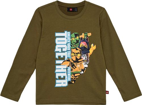 LEGO kidswear/LEGO børnetøj Lwtano 702 T-shirt L/S Str 128 cm - Dark Khaki Bluser hos Magasin