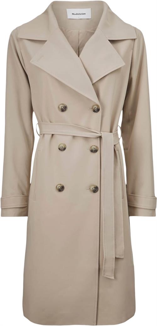 Se Modström Hiro Jacket Kvinde Powder Sand Trenchcoats Str L - hos Magasin ved Magasin