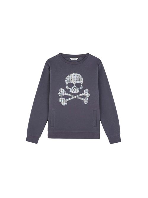 Scalpers Sweatshirt 'Type Skull'  blå / hvid