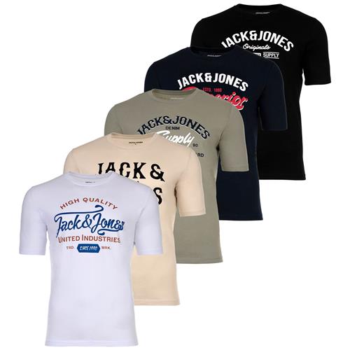 Se JACK & JONES Bluser & t-shirts  beige / blå / oliven / rød / sort / hvid ved About You