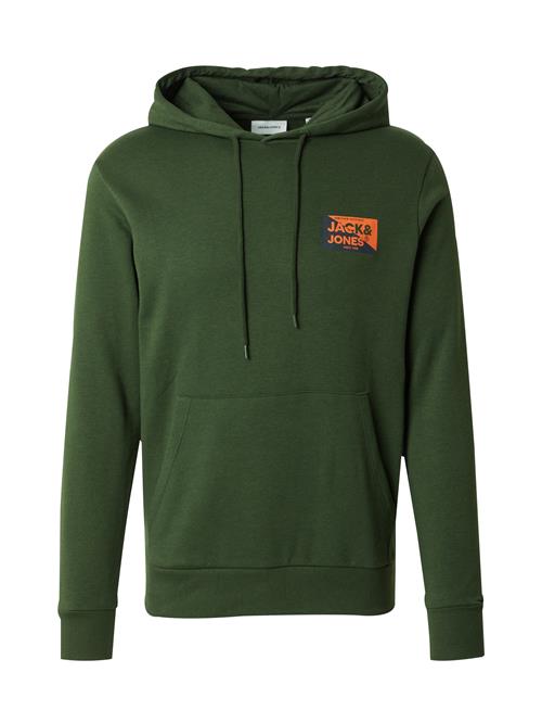 JACK & JONES Sweatshirt 'JJNOLAN'  marin / mørkegrøn / orange