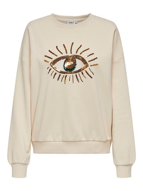 Se ONLY Sweatshirt 'ONLCHRISSY'  beige / guld / smaragd ved About You