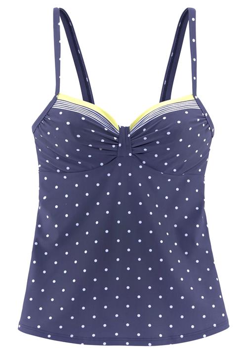 LASCANA Tankini-overdel  blå / pastelgul / hvid