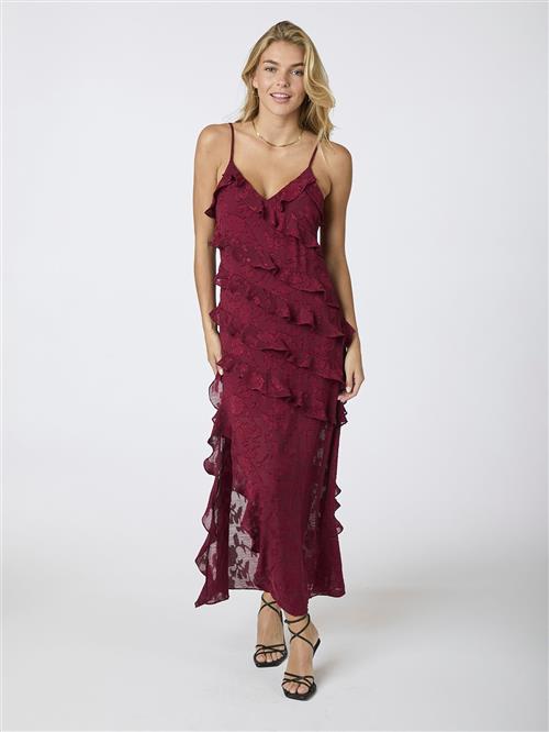 Neo Noir Palazzo Burnout Dress Kvinde Burgundy Maxi Kjoler Str 40 - hos Magasin