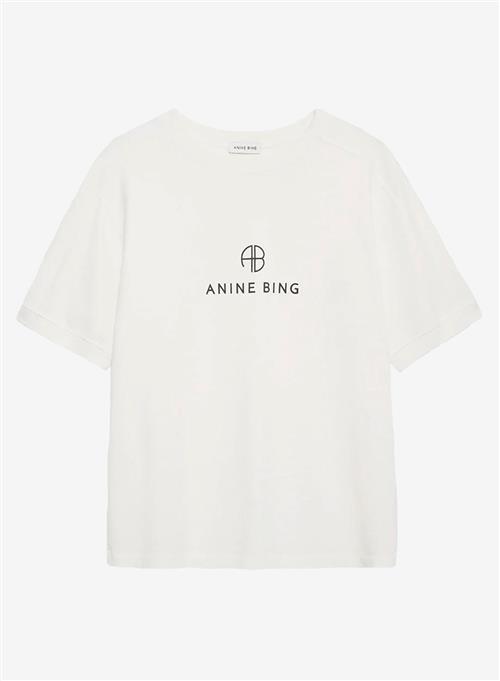 Anine Bing Jaylin Tee Monogram Ivory