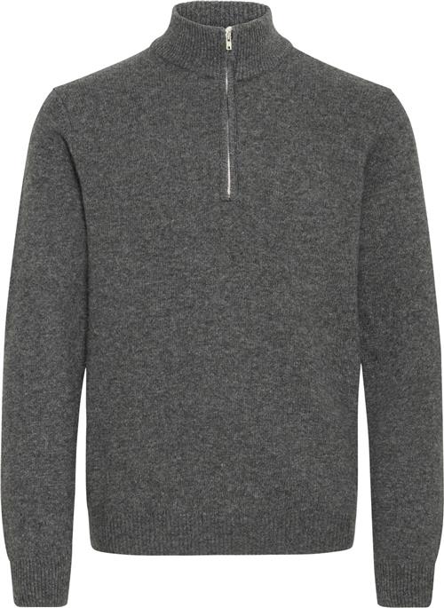 Se Casual Friday Cfkarl Halfzip Lambswool Knit Mand Pewter Mix Cardigans Regular Fit Str L - hos Magasin ved Magasin