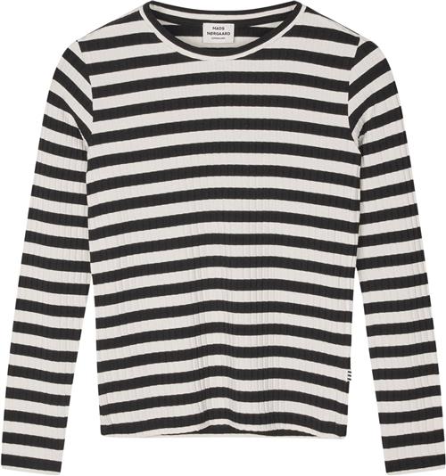 Mads Nørgaard - Copenhagen 5x5 Classic Stripe Talika Top Str 8 år - Sort Og Hvid Stribet Bluser hos Magasin