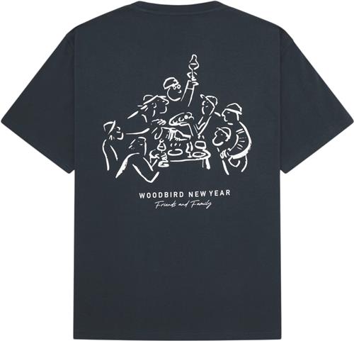 Woodbird Wbbaine Family Tee Mand Dark Navy Kortærmede T-shirts Str S - hos Magasin