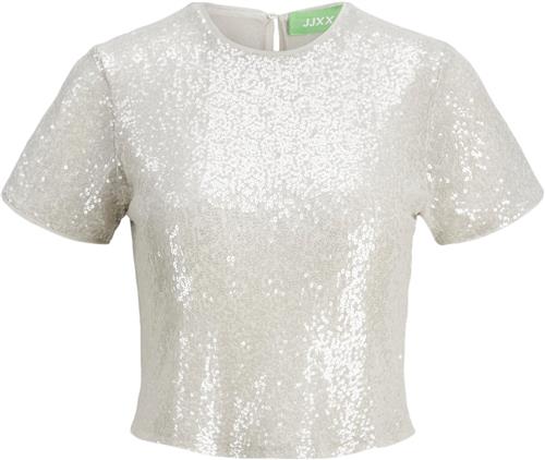 JJXX Jxmia Sequin SS TOP WVN Kvinde Silver Skjorter Str XS - hos Magasin