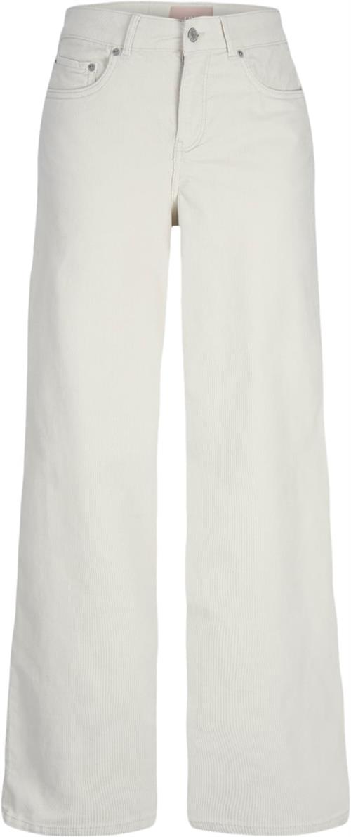 Se JJXX Jxgelly Wide Cord HW Pant PNT Noos Kvinde Bone White Bukser Str "28/""34" - hos Magasin ved Magasin