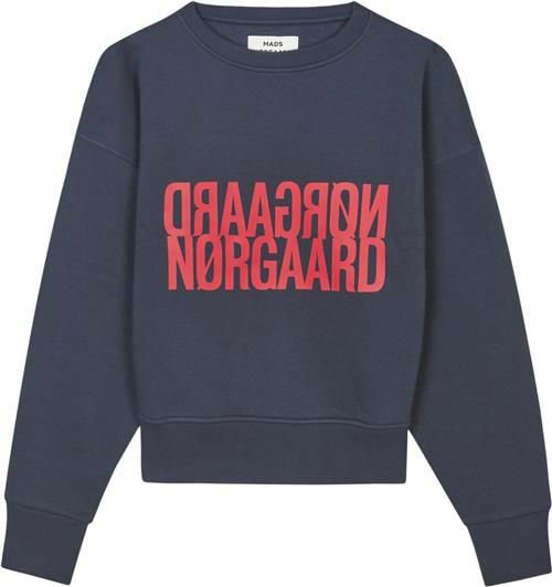 Se Mads Nørgaard - Copenhagen Organic Sweat Tilvina Sweatshirt Kvinde Blå Langærmede Bluser Str S - hos Magasin ved Magasin