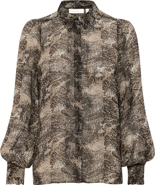 InWear Davilaiw Shirt Kvinde Neutral Dancing Wall Skjorter Regular Fit Str 34 - hos Magasin