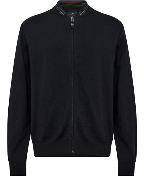 PS Paul Smith Mens Cardigan ZIP Thru Mand Sort Sweaters Str XL - hos Magasin