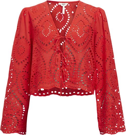 Object Objtugi L/S TIE TOP E DIV Kvinde Flame Scarlet Toppe Str 38 - hos Magasin