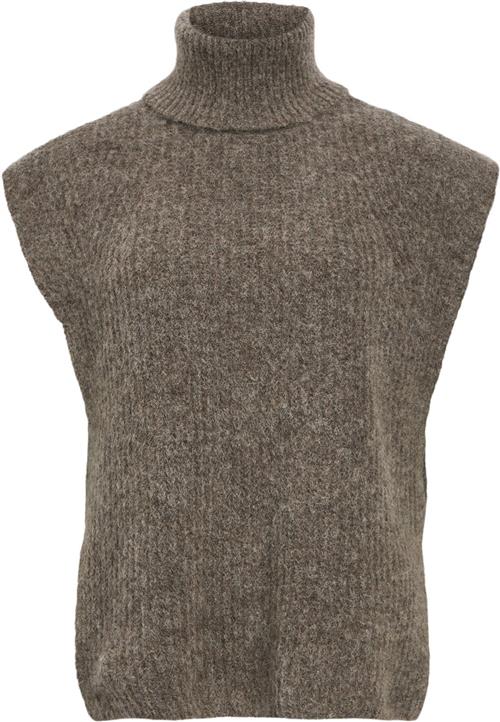 Se Object Objnete S/L RE Knit Vest 135 Kvinde Morel/melange Toppe Regular Fit Str XS - hos Magasin ved Magasin