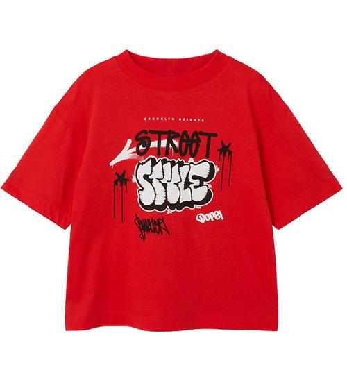 Se Name It T-shirt - NmmJopo - Flame Scarlet ved KidsWorld