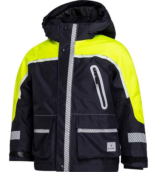 Se ILDHU Vinterjakke - Norly - Navy/Yellow m. Selvlysende Reflekser ved KidsWorld