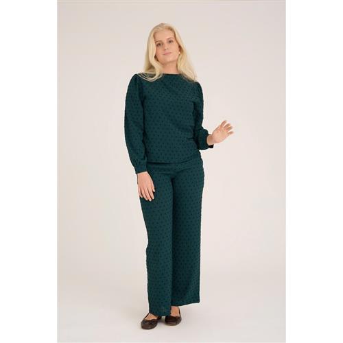 Se A-VIEW Sif Long Sleeve Blouse Kvinde Dark Green Langærmede Bluser Str 40 - hos Magasin ved Magasin