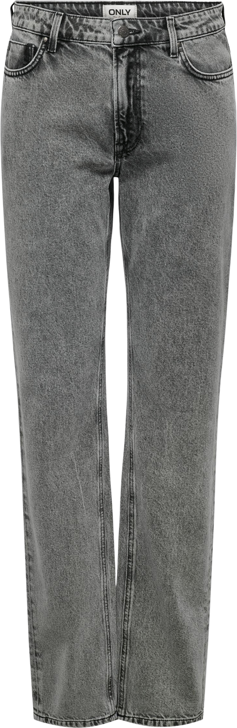 Se ONLY Onljaci MW Acid Rhinestone B STR DN Kvinde Grey Denim/acid Straight Jeans Str "29/""32" - hos Magasin ved Magasin