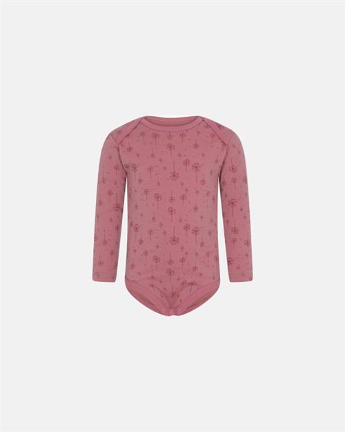 Langærmet body | uld/bomuld | rose