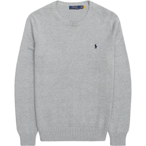 Se Polo Ralph Lauren Cotton Crewneck Strik Grå ved Quint