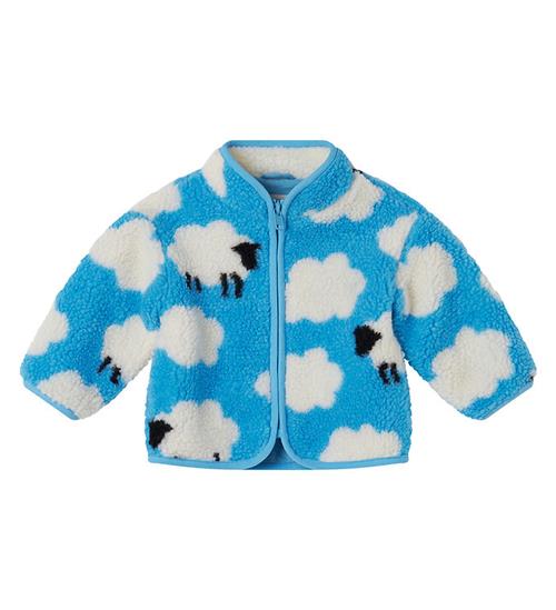 Stella McCartney Kids Fleecejakke - LyseblÃ¥ m. Skyer/FÃ¥r