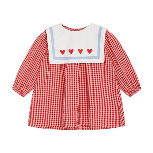 Flöss Anna Gingham Kjole Ruby | Rød | 98 cm