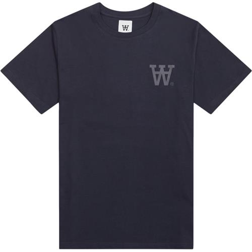 Se Wood Wood Ace Aa Chest Print T-shirt Gots 10315703-2222 T-shirts Dark Navy ved Quint