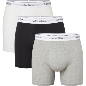 Calvin Klein 3P Modern Cotton Stretch Boxer Brief Grå/Sort bomuld Large Herre