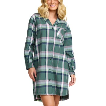 Damella Flannel Nightshirt Grøn Mønster bomuld XX-Large Dame