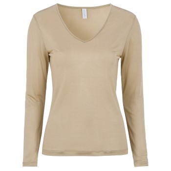 Se Damella Silk Long Sleeve Beige silke Medium Dame ved Timarco