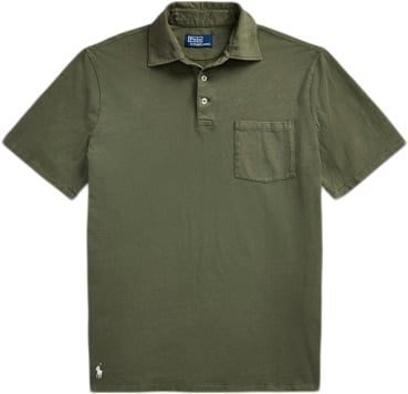 Polo Ralph Lauren Cotton Linenssl-psh Mand Thermal Green Kortærmede Poloer Str L - hos Magasin