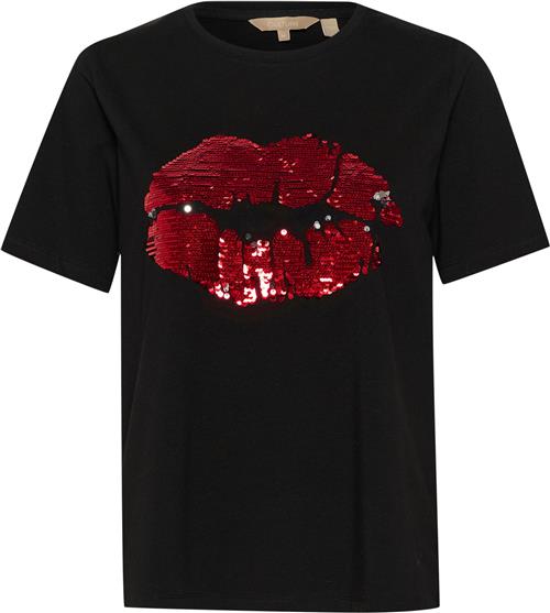 Culture Cufora Gith Tshirt Kvinde Black W/red Kortærmede T-shirts Str S - hos Magasin