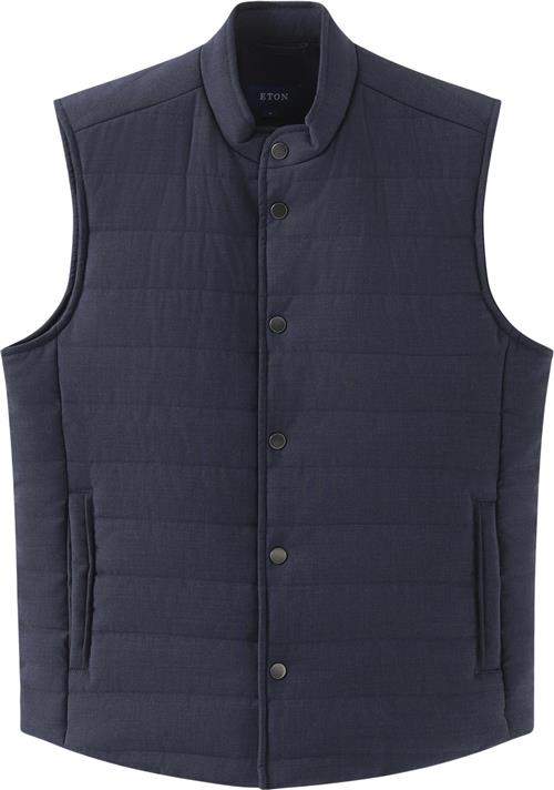 ETON Padded Wool Vest, Navy Blue, 05 Mand Navy Blue Veste Str XL - hos Magasin