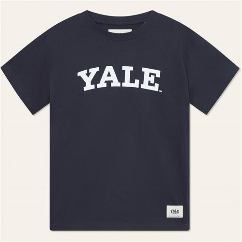 Les Deux x Yale Yale Logo Tshirt Mand Navy Kortærmede T-shirts Str S - Bomuld hos Magasin