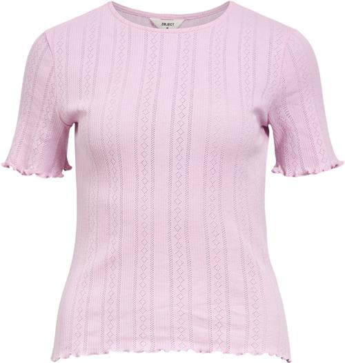 Object Objamalie S/S TOP E DIV Kvinde Pink Frosting Toppe Str XS - hos Magasin