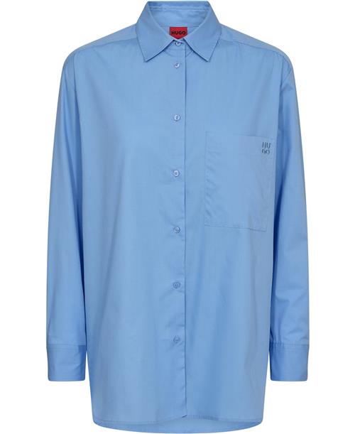 Se HUGO The Oversize Shirt Kvinde Light/pastel Blue Langærmede Bluser Str 34 - hos Magasin ved Magasin