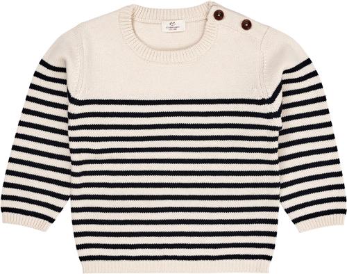 Copenhagen Colors Knitted Striped Sailor Jumper Kvinde Cream/navy Sweaters Str 122 - Bomuld hos Magasin